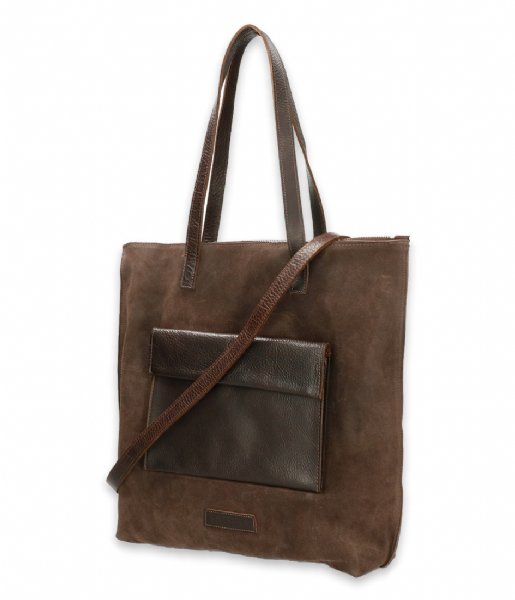 Shabbies Shopper Shopper Waxed Suede Matching Waxed Leather Brown (2002)